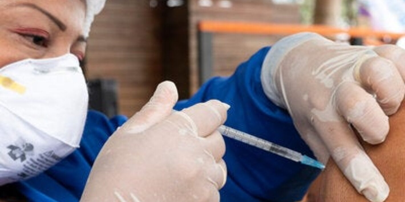 Nurse administering vaccine