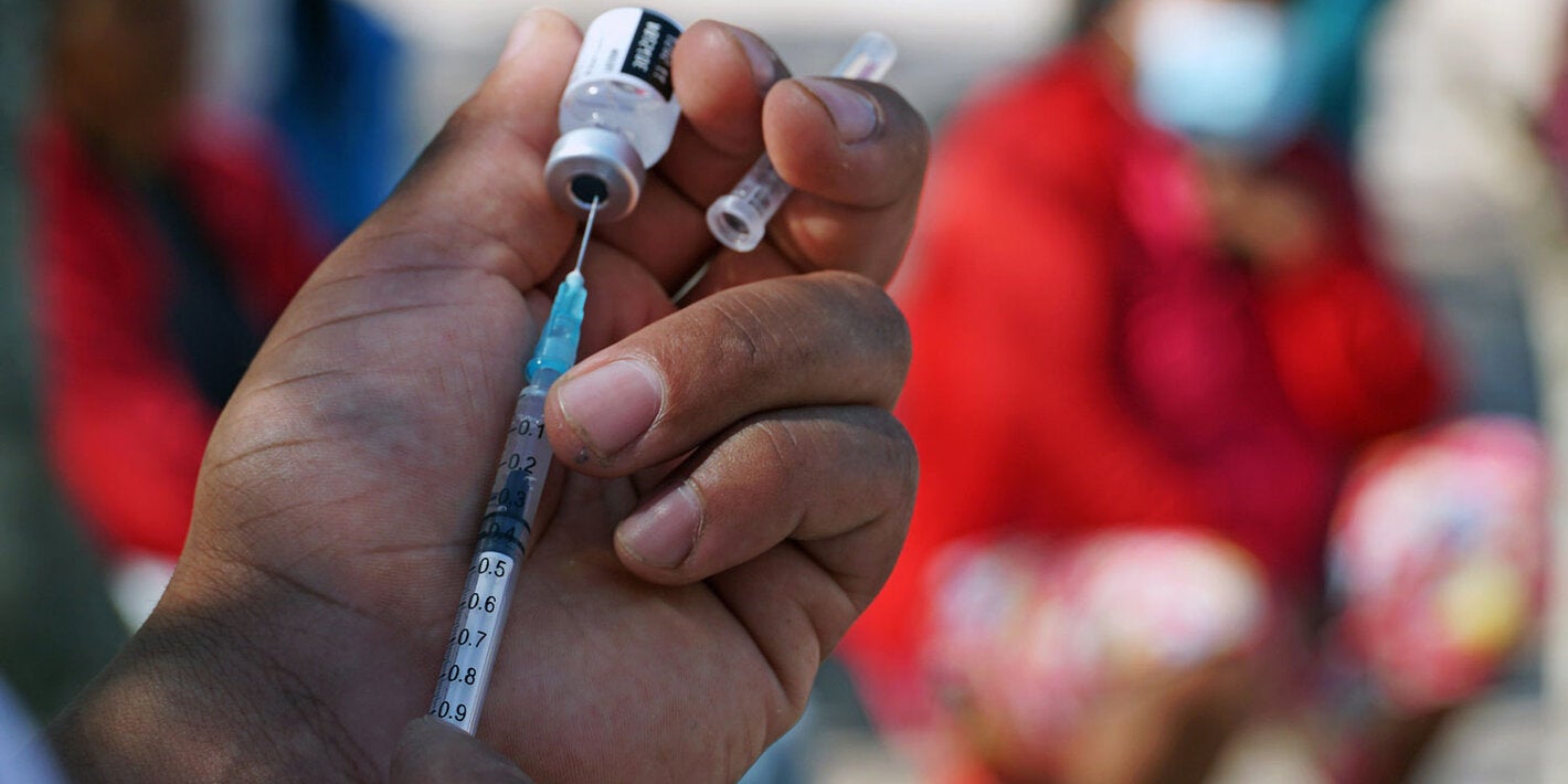 COVID-19 vaccine at hand