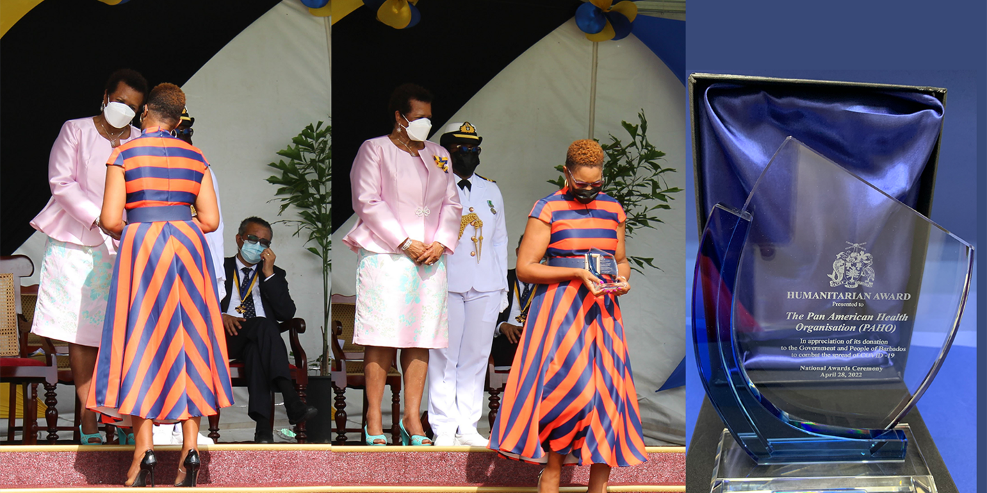 Barbados presents Humanitarian Award to PAHO