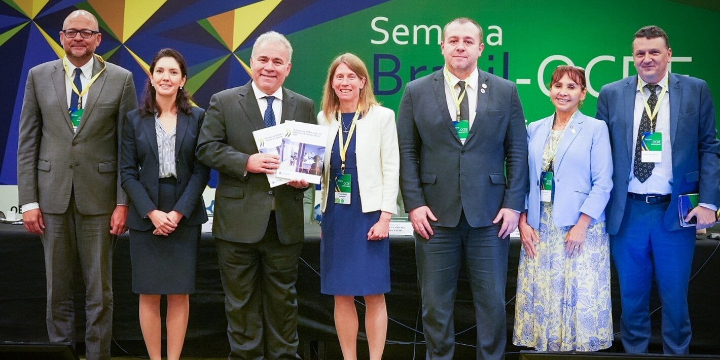 Participantes do Fórum Brasil-OCDE sobre saúde