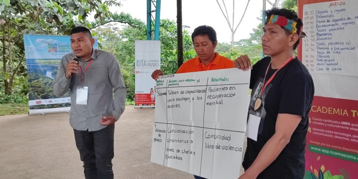 Agentes comunitarios de salud indígena de la Cuenca Amazónica se reúnen en Ecuador