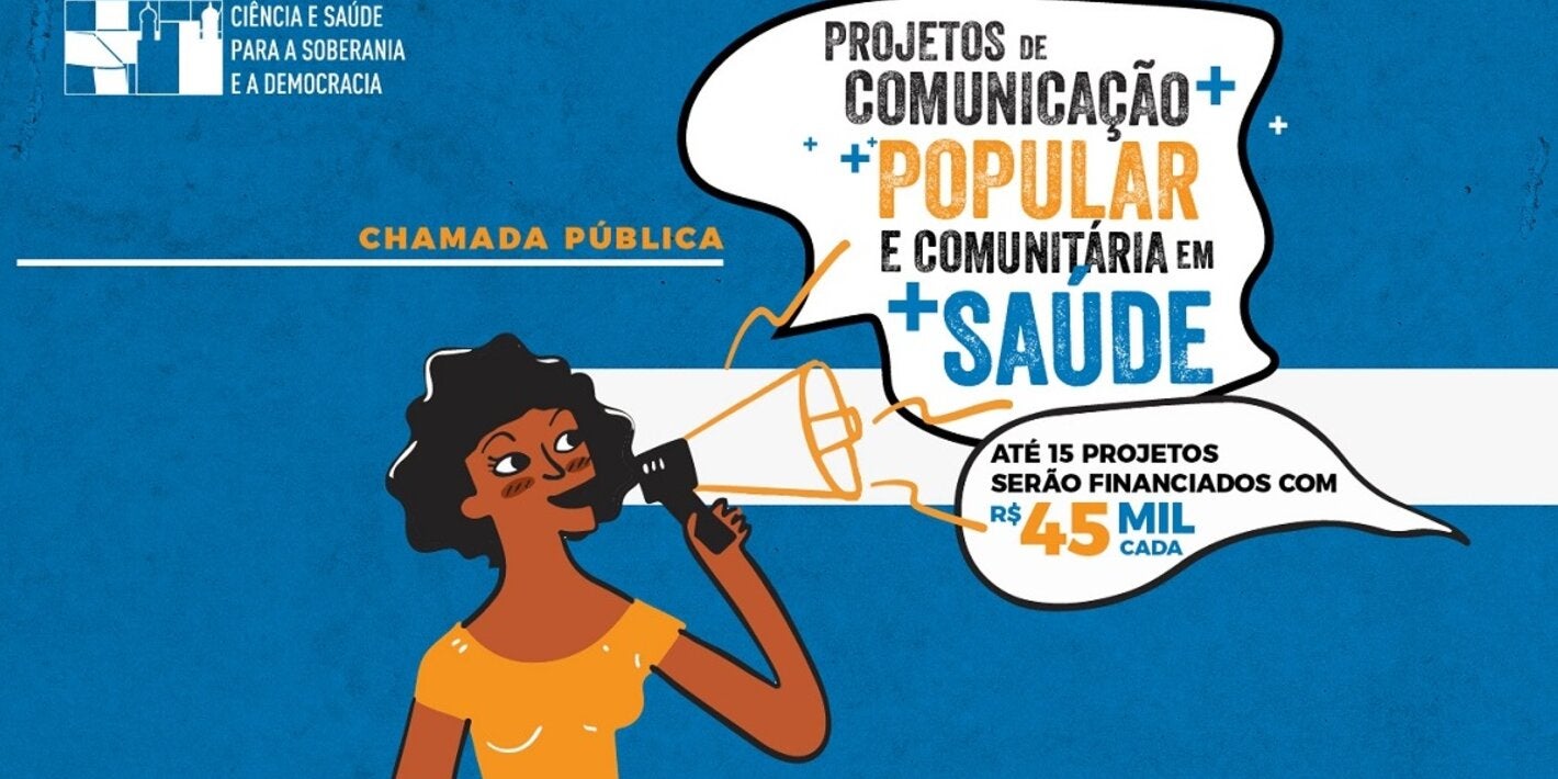 Imagem mostra a arte do projeto de comunicação popular e comunitária em saúde