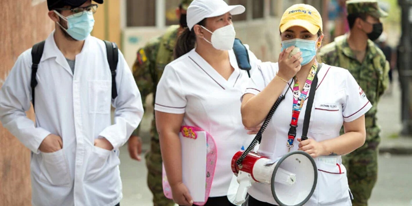 Health workers reaching out to the community.