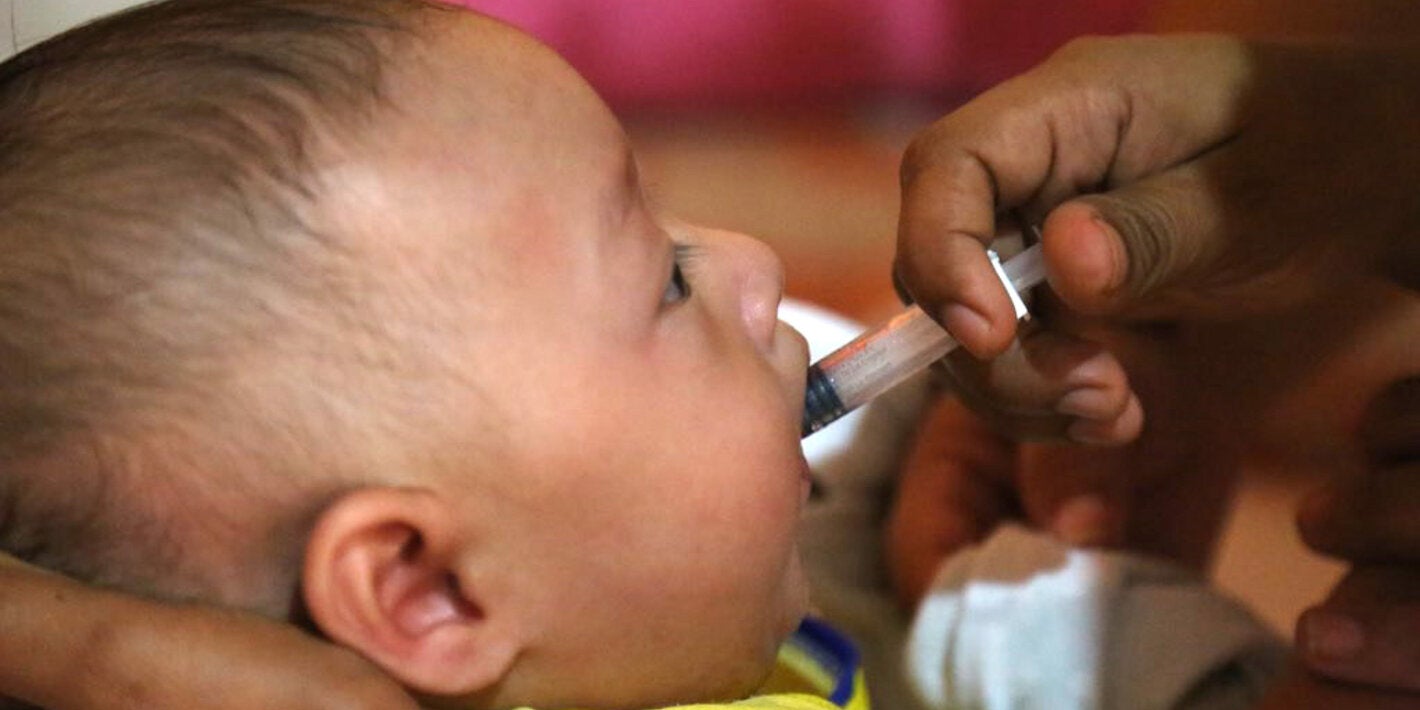 Child received polio ral vaccine