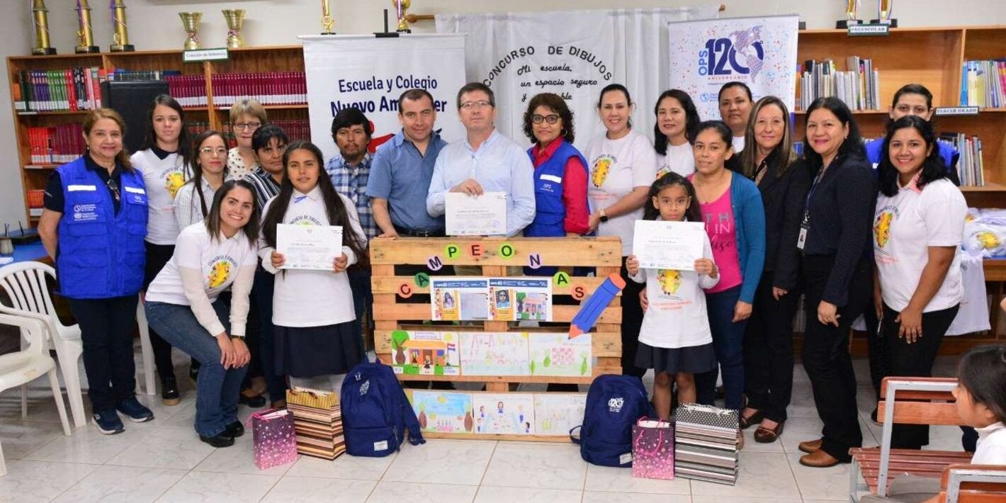 Concurso de dibujos en Paraguay "Mi escuela, un espacio seguro y saludable para mí, mi familia y mi comunidad" por el 120 aniversario de OPS, entregó premios a estudiantes y escuela de Boquerón, Chaco paraguayo 