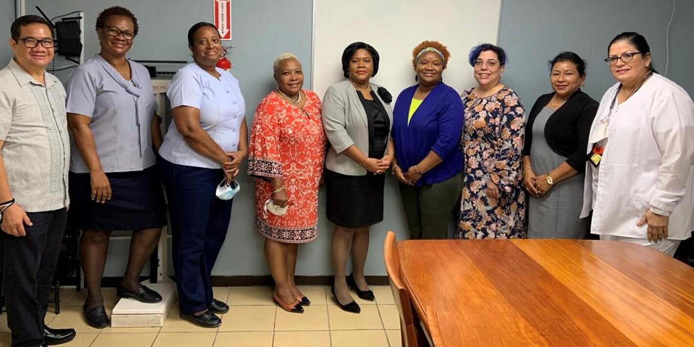 The University of North Carolina team visiting the School of Nursing at the University of Belize.