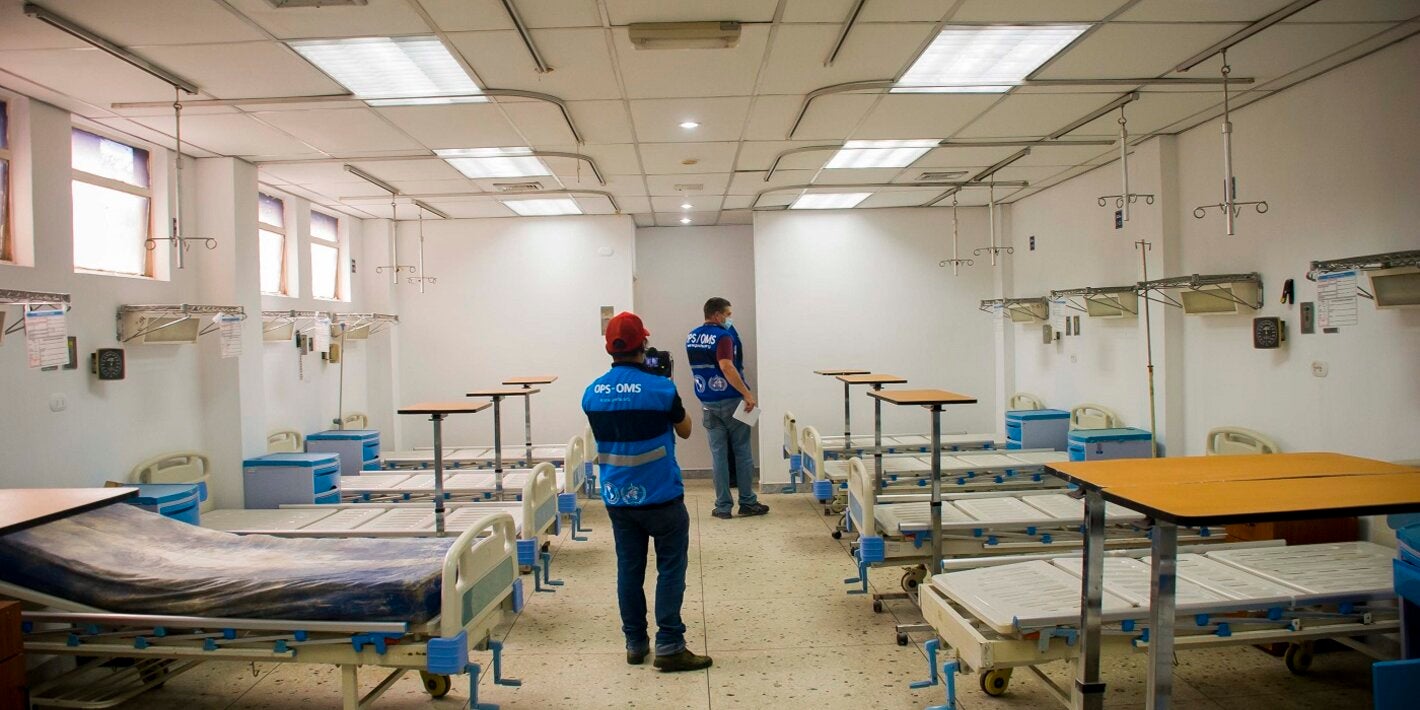 Área para pacientes con COVID-19 en el hospital general de San Cristóbal, estado Táchira