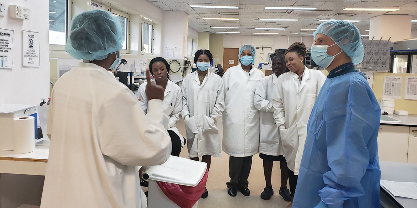 Training at lab in St Lucia