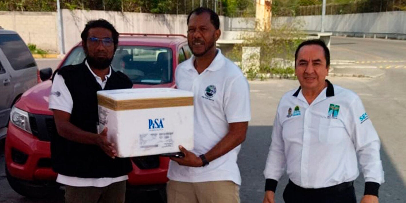 La OPS salva vidas. Entrega de vacunas antirrábicas para Belice