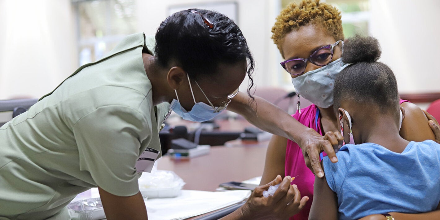 Child being vaccinated