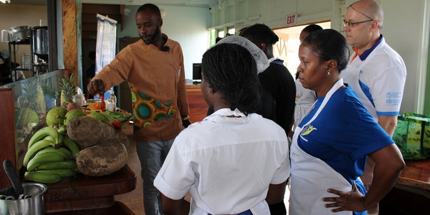The competitors hearing the rules of the cook-off