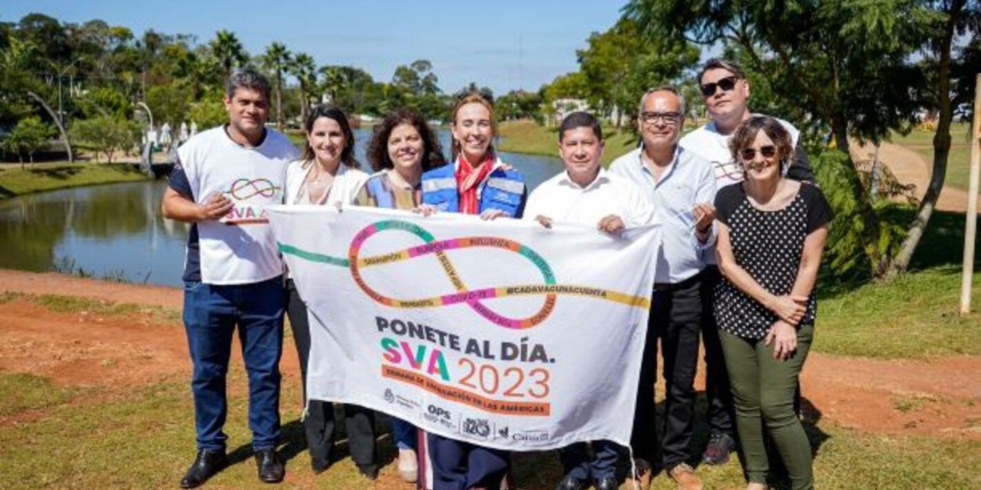 Foto de autoridades de Brasil, Argentina y de OPS