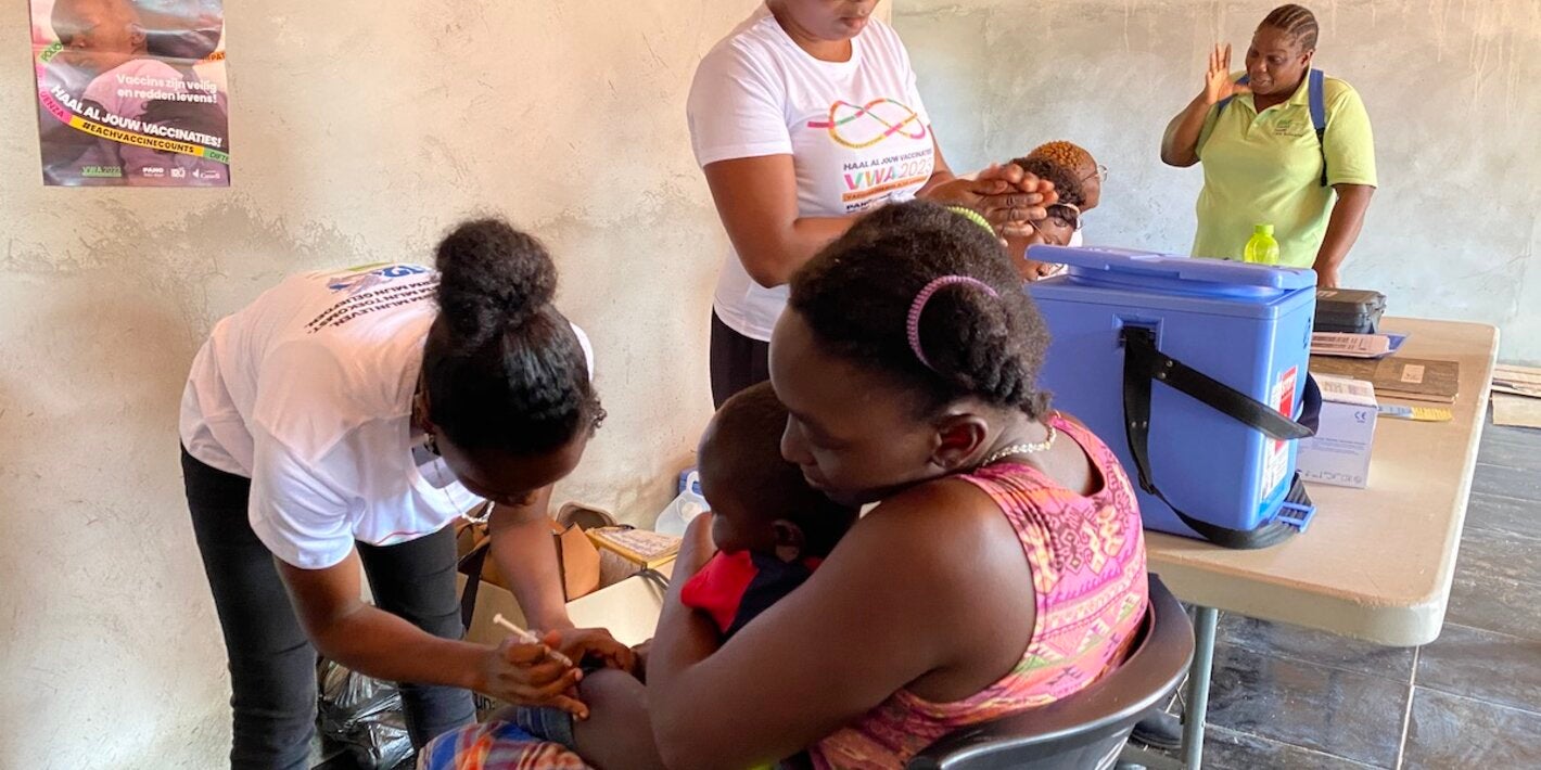 Child receives vaccine