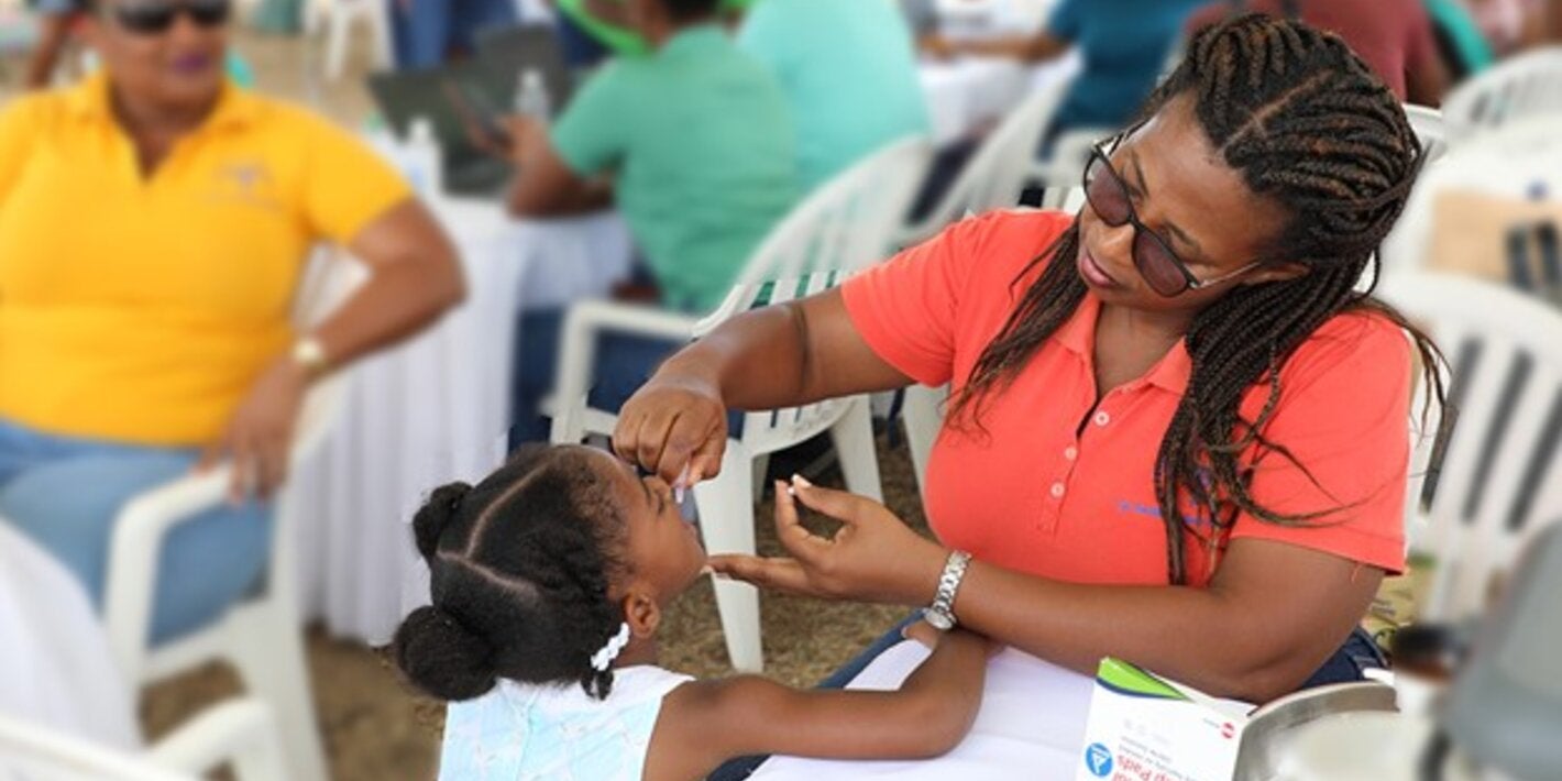 Child receiving vaccine