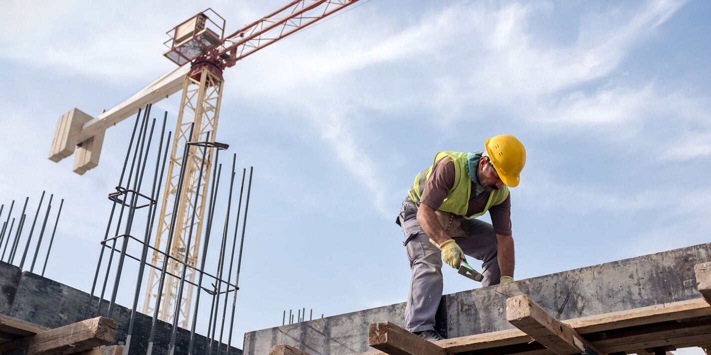 Trabajador en una construcción