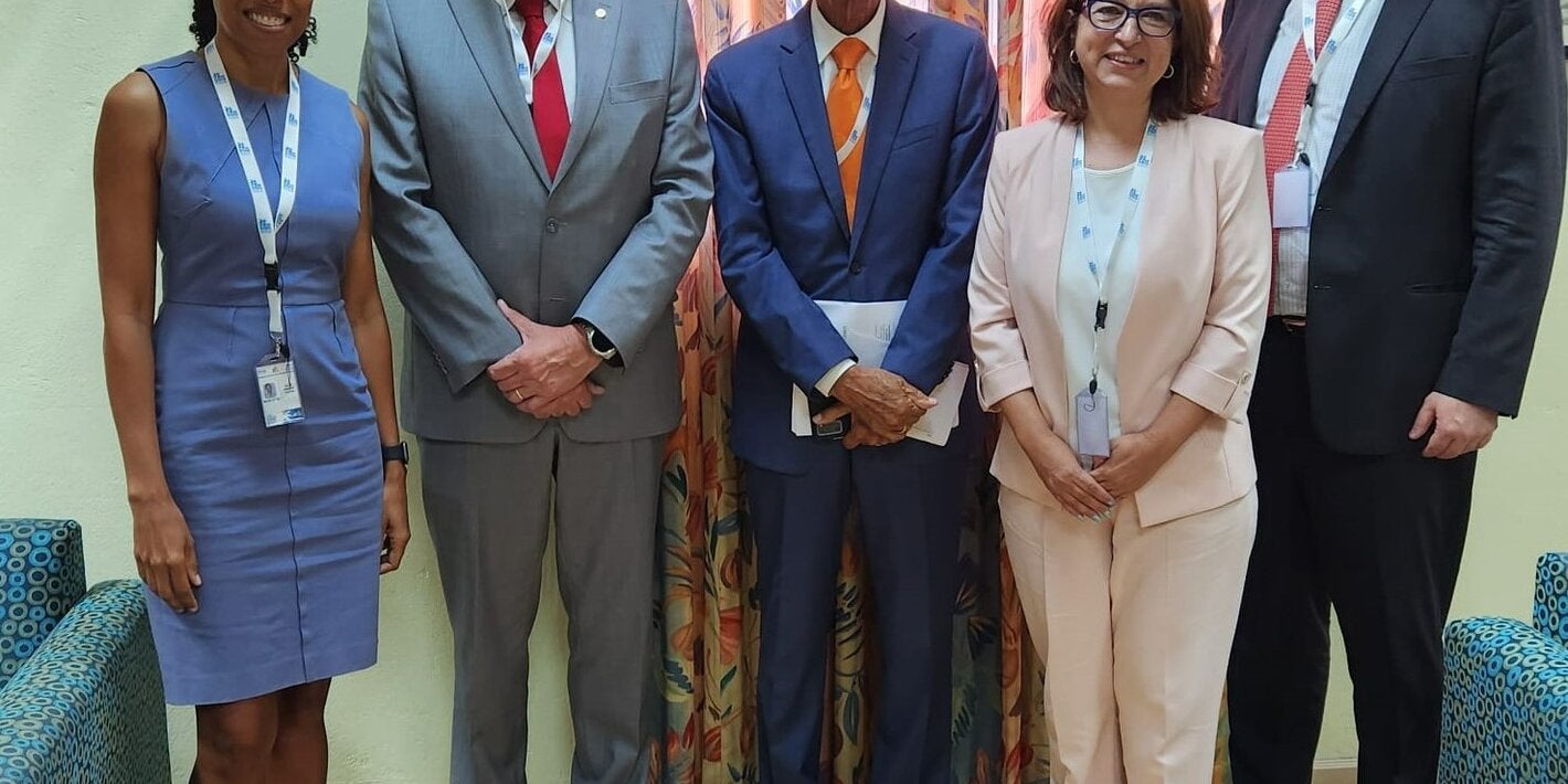 Executive Director, Healthy Caribbean Coalition, Maisha Hutton; PAHO Director, Dr Jarbas Barbosa; President of HCC, Prof. Sir Trevor Hassell; Advisor, Noncommunicable  Diseases and Mental Health, Dr Gloria Giralda and Subregional Programme Director, PAHO, Dean Chambliss.