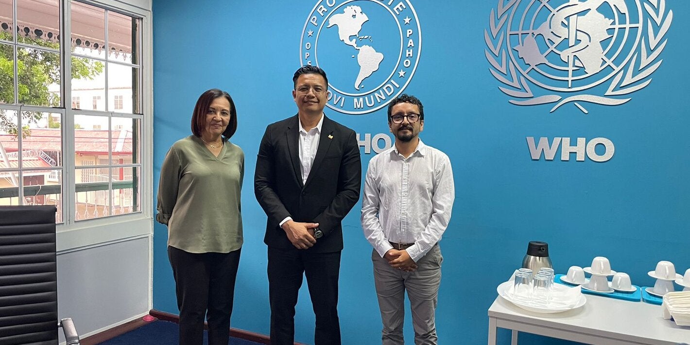 Dr. Reneau-Vernon, Minister Dasai, PAHO TO Oscar 