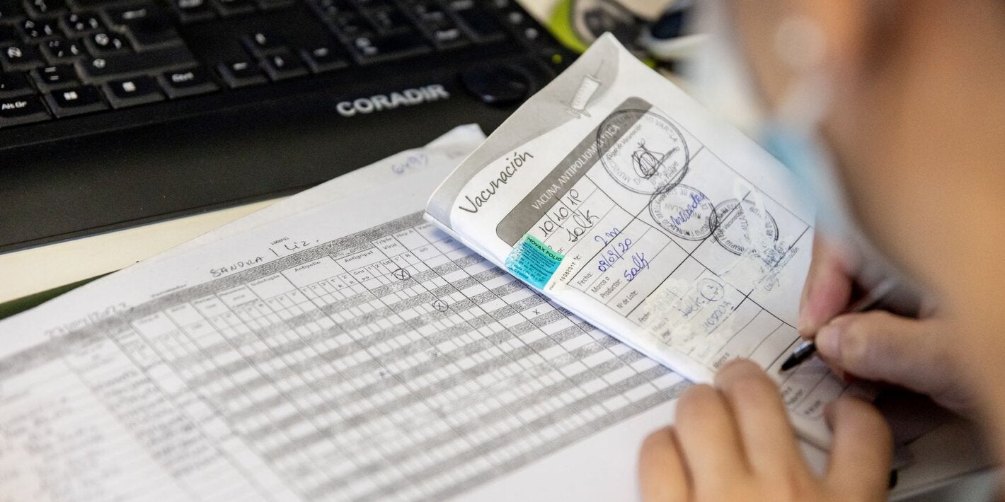 Foto de registro de vacunación