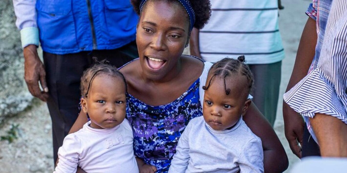 Mother with children 