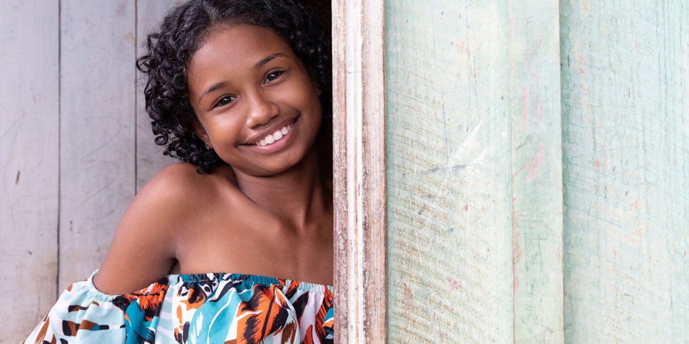 Young girl at a window