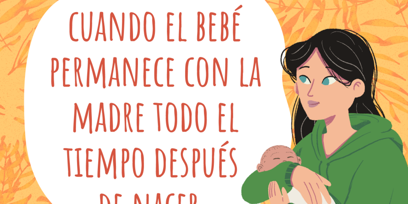 Tarjeta: Amamantar es más fácil cuando el bebé permanece con la madre todo el tiempo después de nacer
