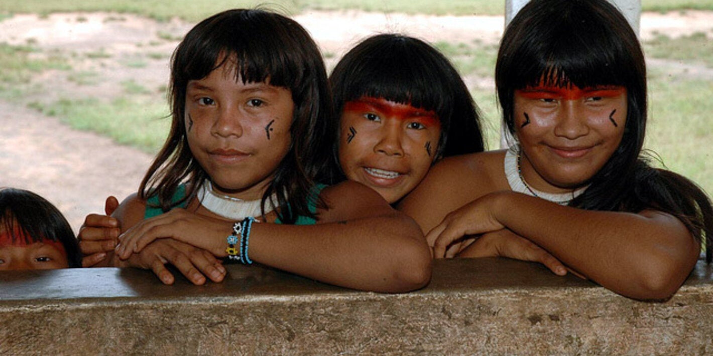 3 indigenous girls smiling