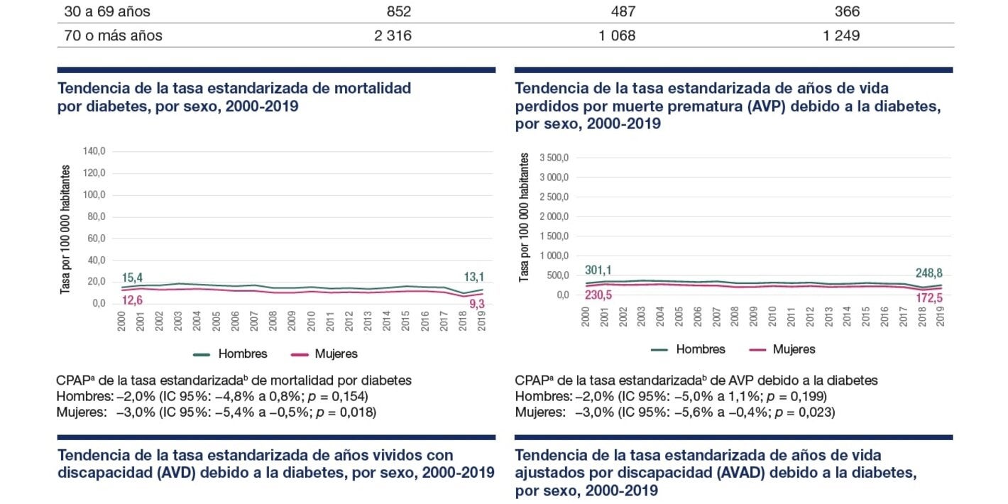 Perfil de carga de enfermedad por diabetes 2023: Chile