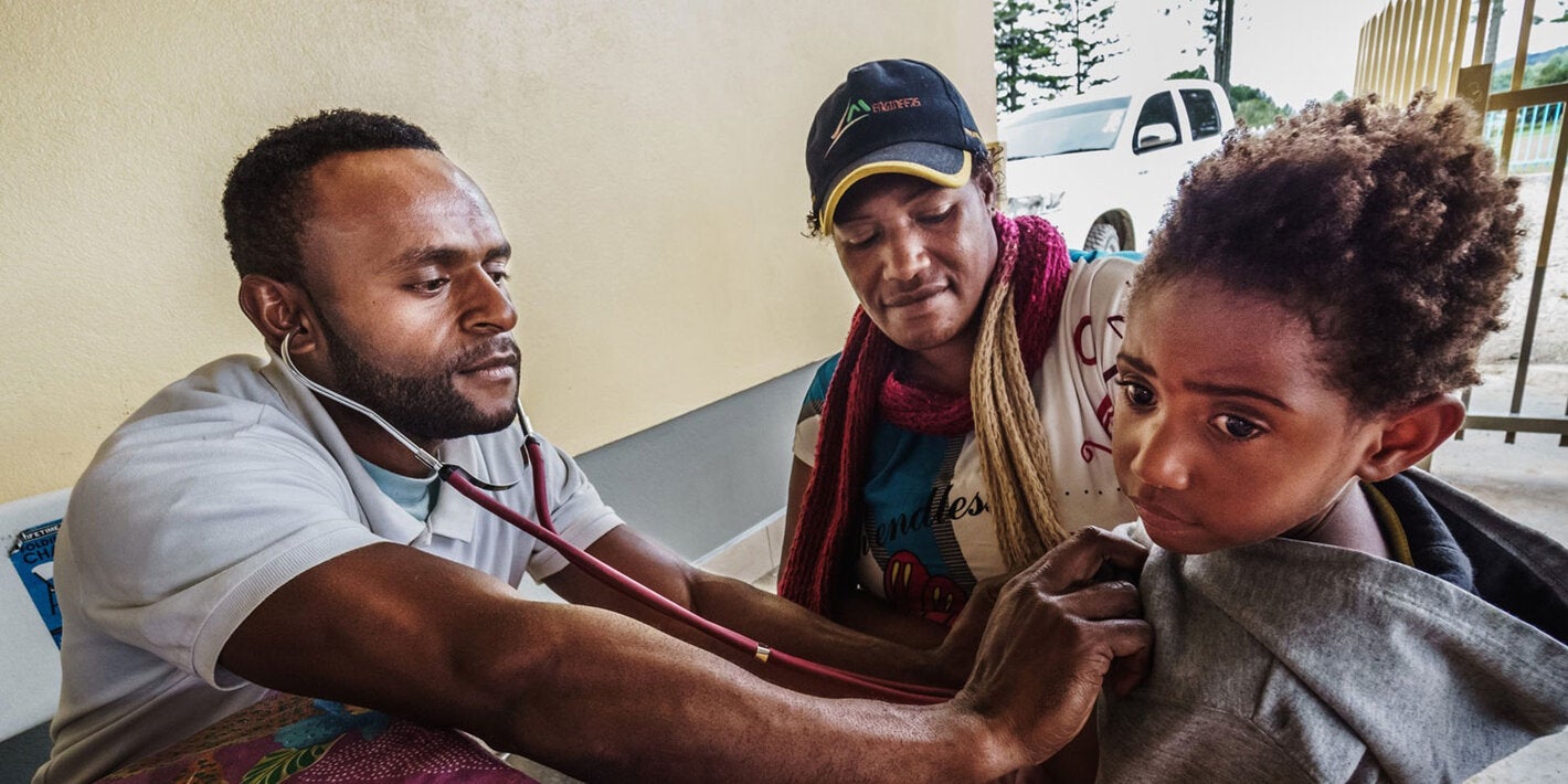 Doctor treating patients