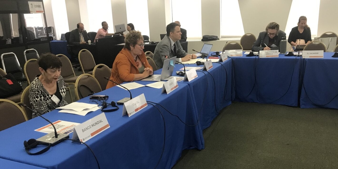 Gerry Eijkemans, durante su intervención en la OEA.