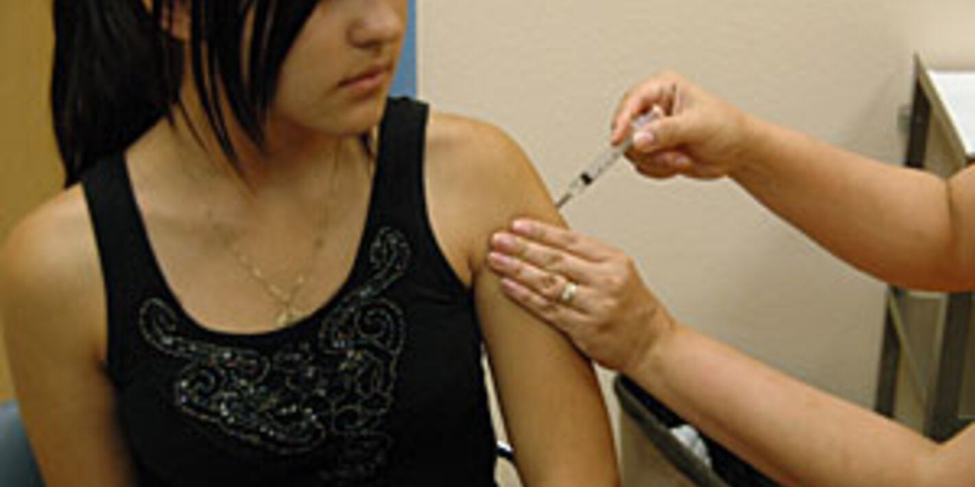 girl receiving vaccine