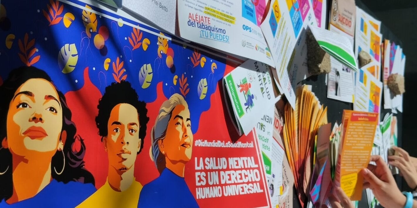 Materiales informativos utilizados en actividad por el Día Mundial de la Salud