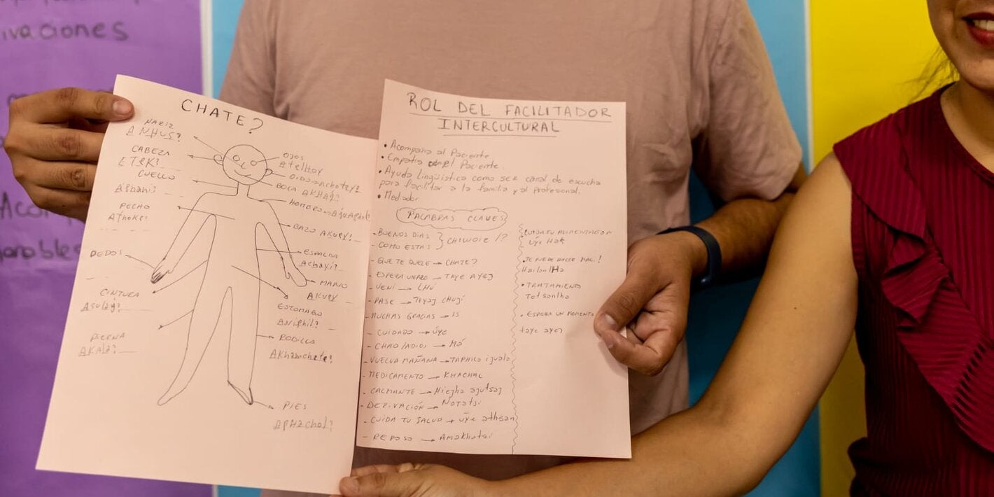 Actividad durante la capacitación de diálogos de saberes