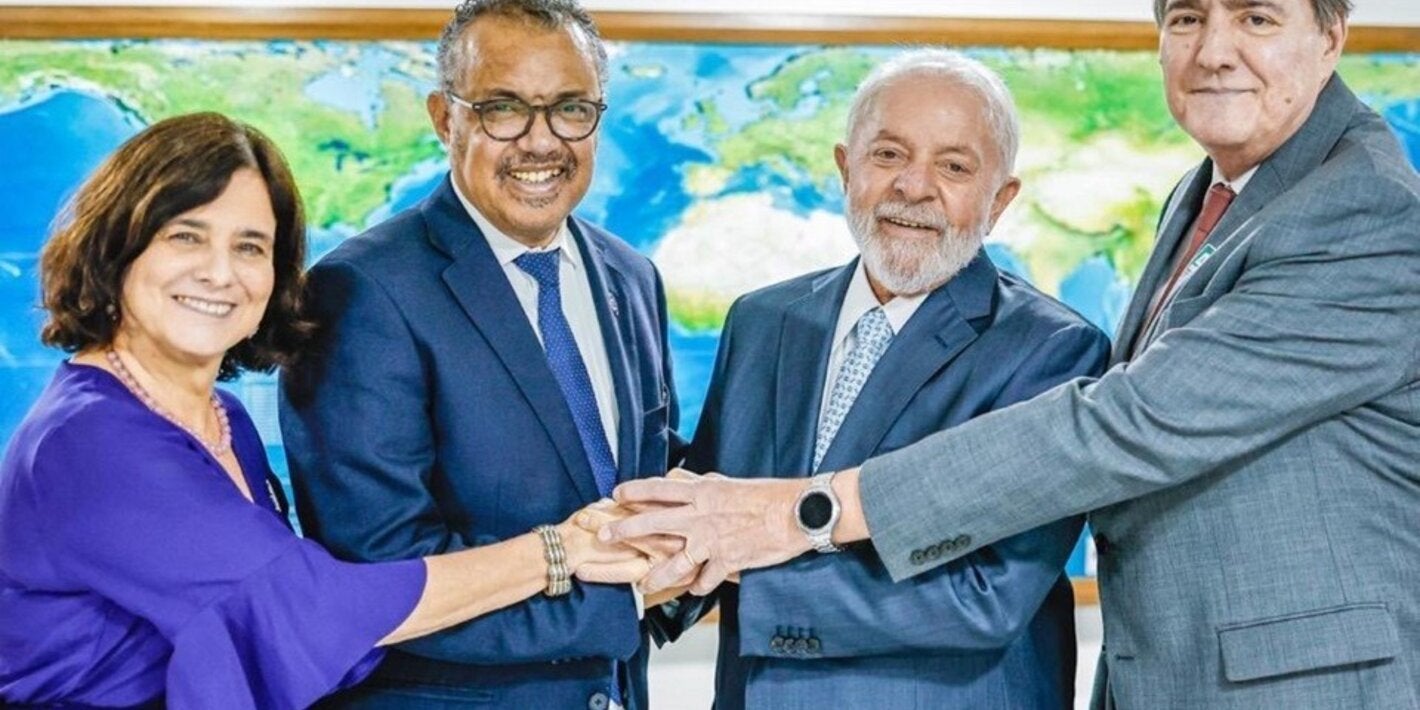 Directores de la OPS y la OMS se reúnen con el Presidente Lula da Silva y otras autoridades brasilenas