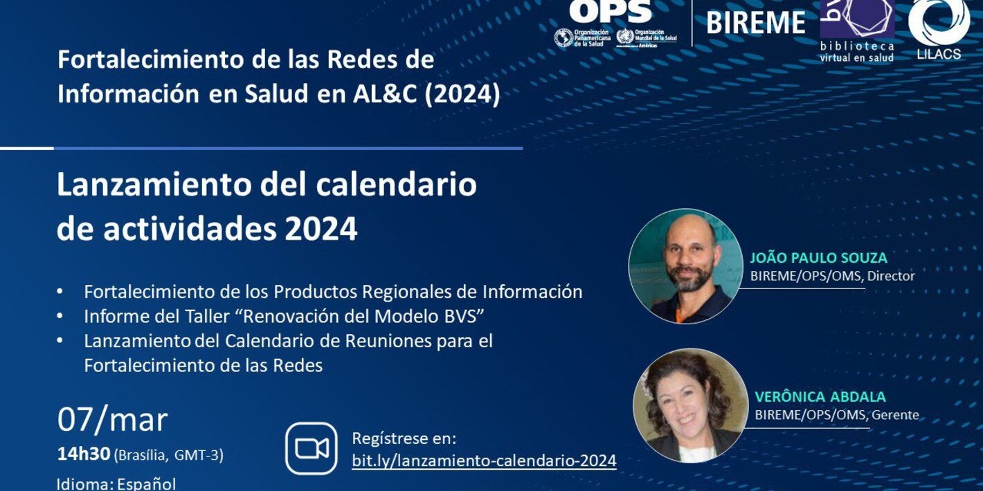 Póster de lanzamiento del calendario 2024, con agenda e información para la participación