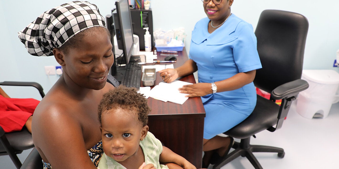 Mom with baby at the clinic