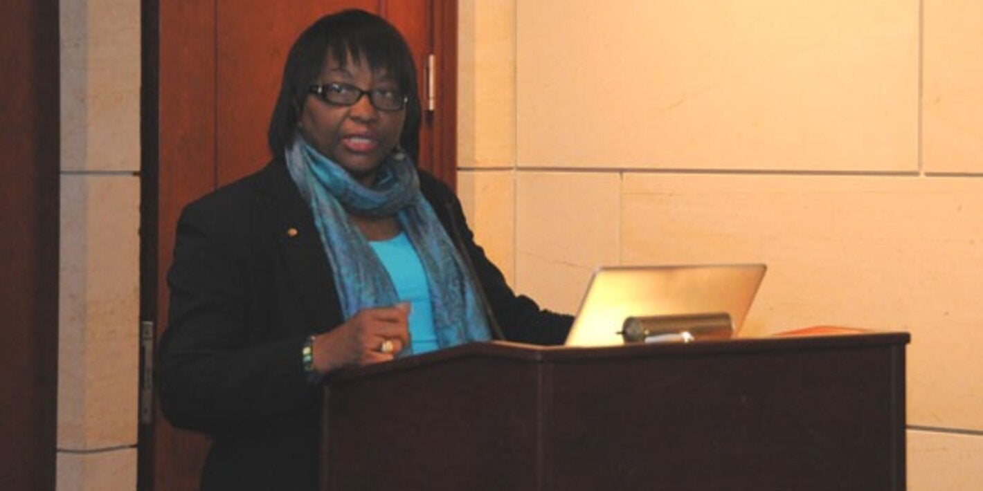 PAHO Director Carissa Etienne speaking on Capitol Hill