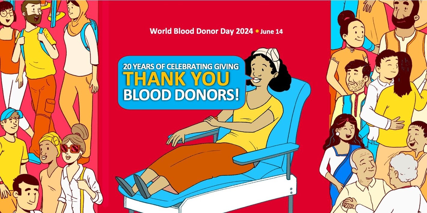 Illustration of woman donating blood