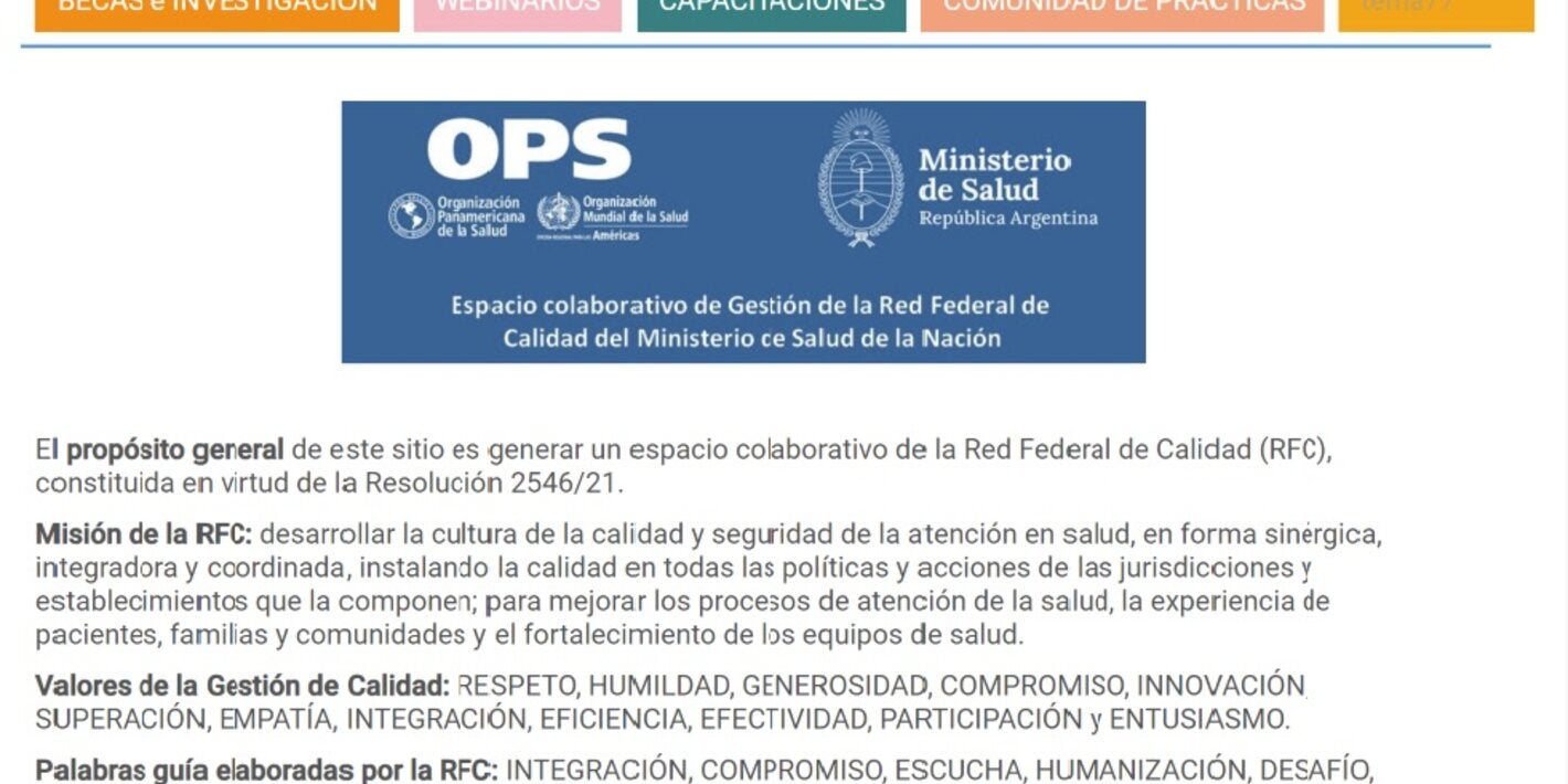 Imagen del nuevo sitio alojado en el campus de OPS