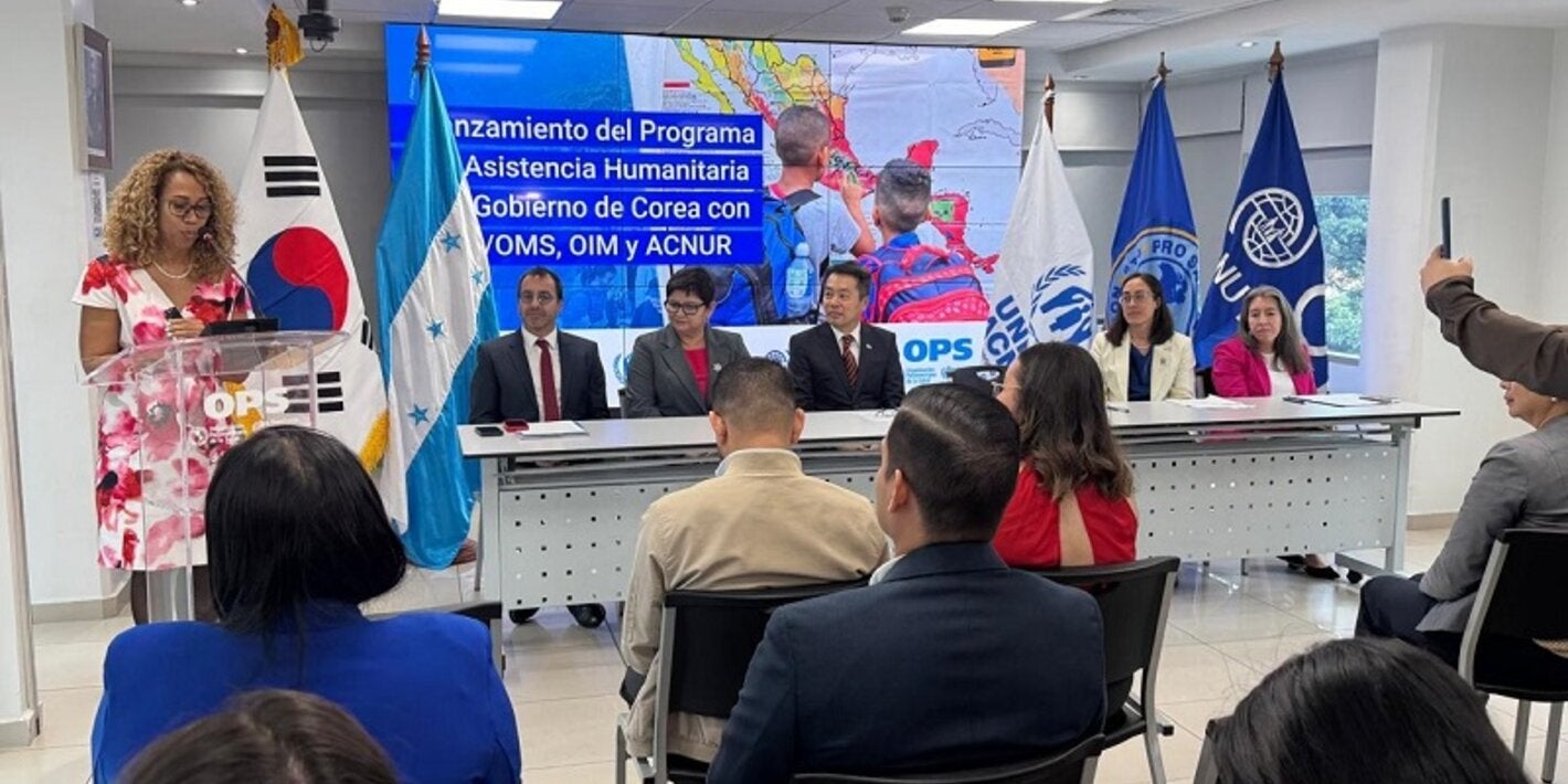 Ana Emilia Solís en el lanzamiento de programas humanitarios de Corea