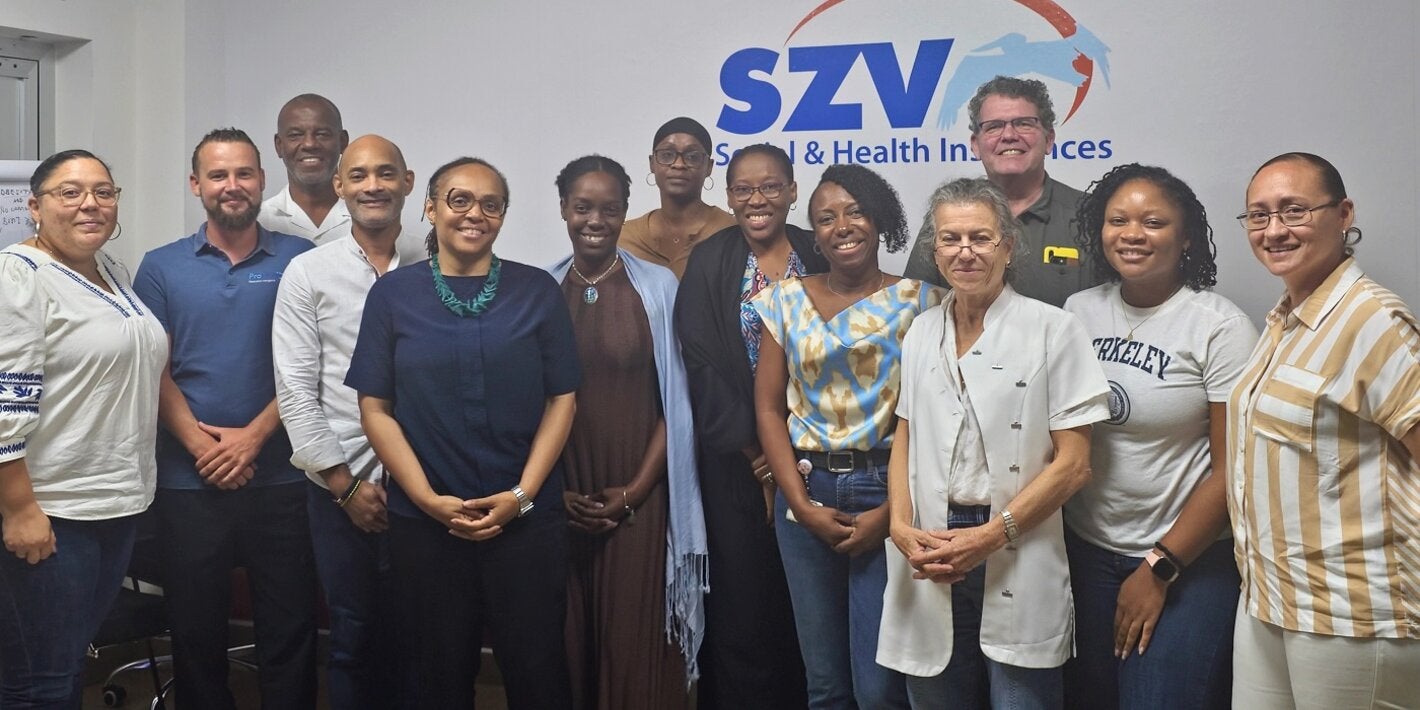 Participants of the HEARTS-D Adaptation Workshop in Sint Maarten with Dr Allana Best, Consultant, Noncommunicable Diseases and Mental Health - PAHO/WHO Trinidad and Tobago Country Office (at centre)