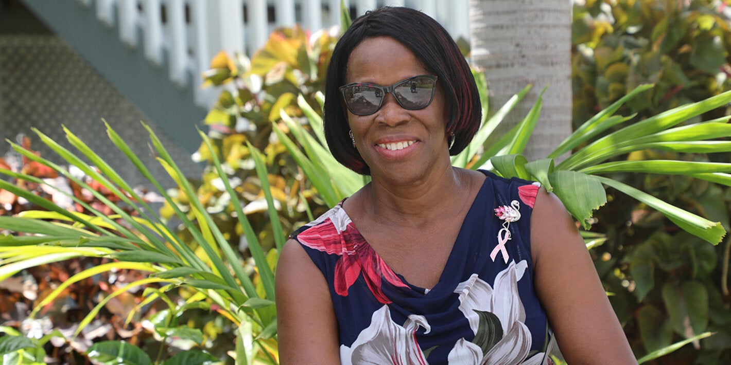 Cancer survivor Eunetta Bird from Antigua and Barbuda