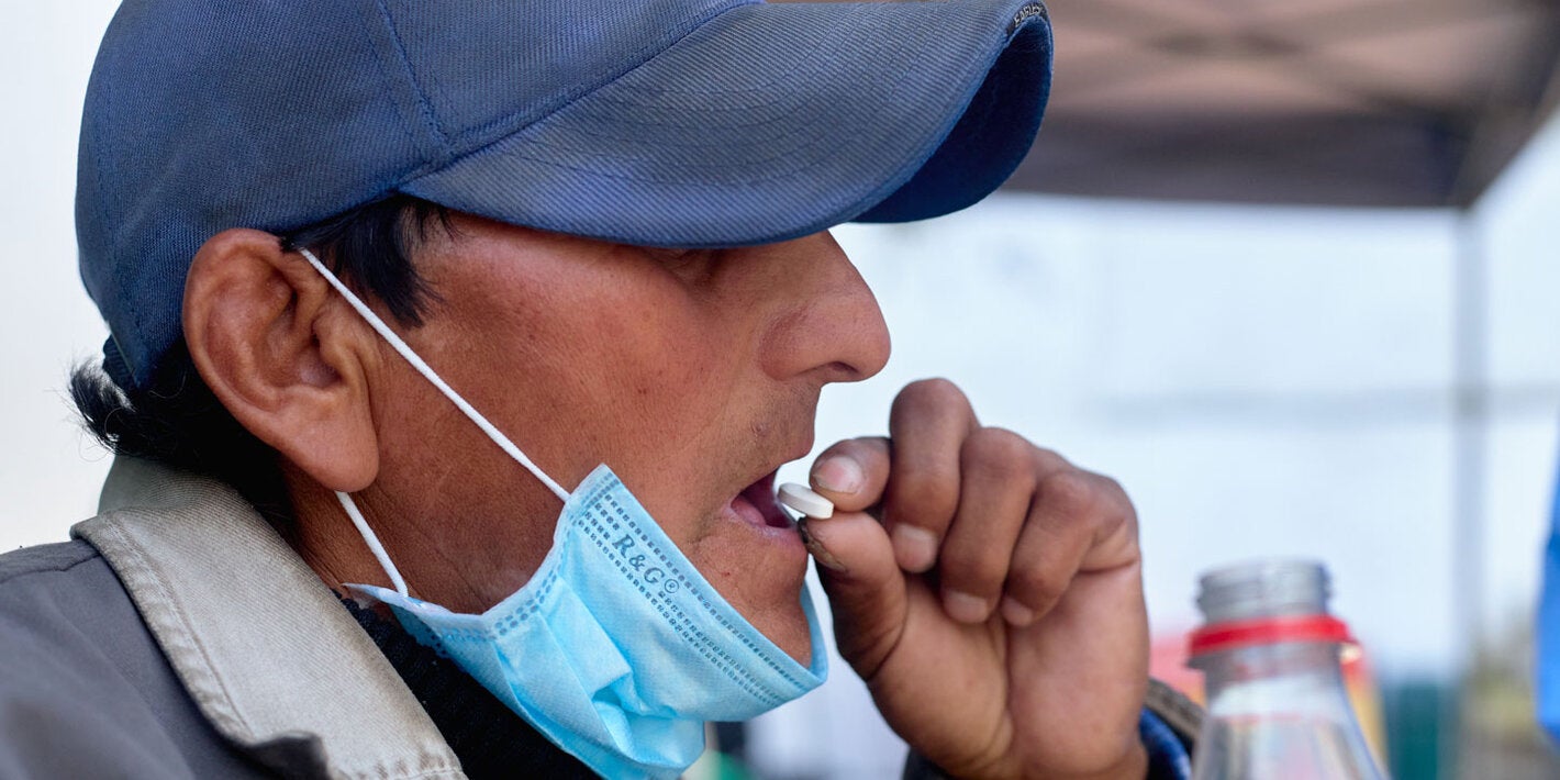 A patient is taking oral tuberculosis treatment.