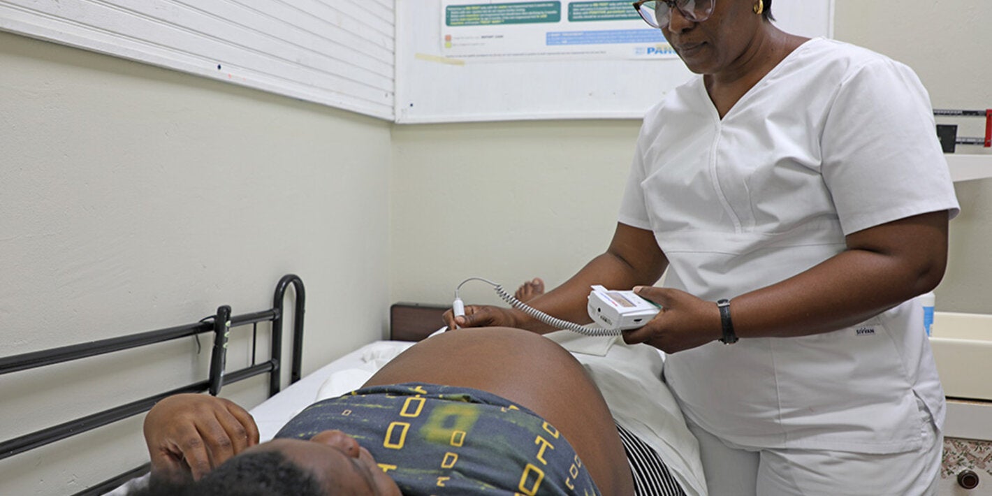 Client attending antenatal clinic