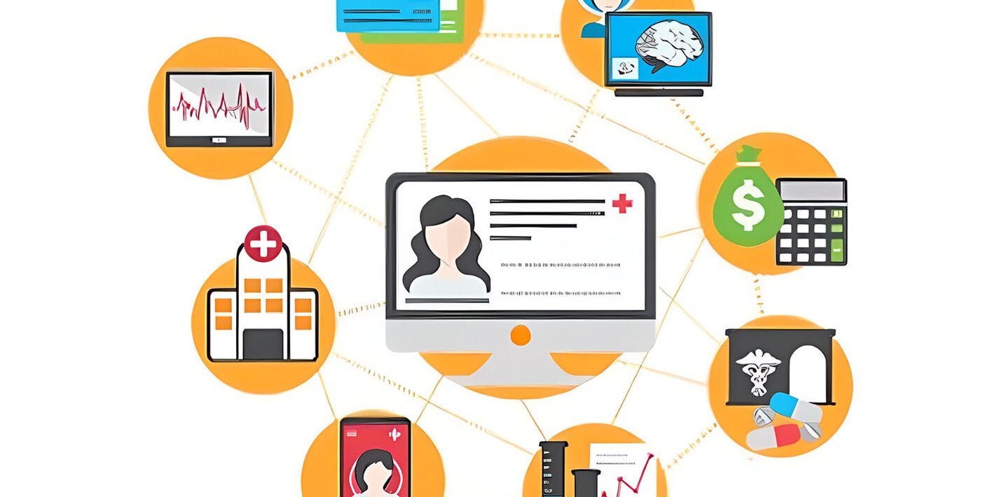 Diagram showing the interoperability between all the phases involved in the provision of health services