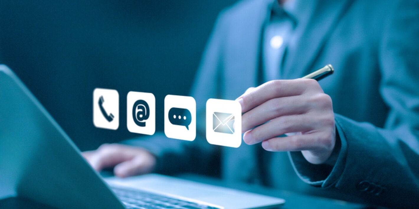 Person interacting with a computer