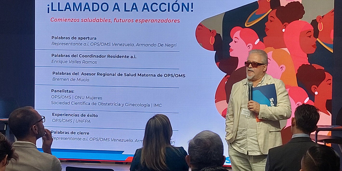 Armando De Negri, Representante Adjunto de OPS en Venezuela, abrió y cerró el foro sobre salud materna y neonatal