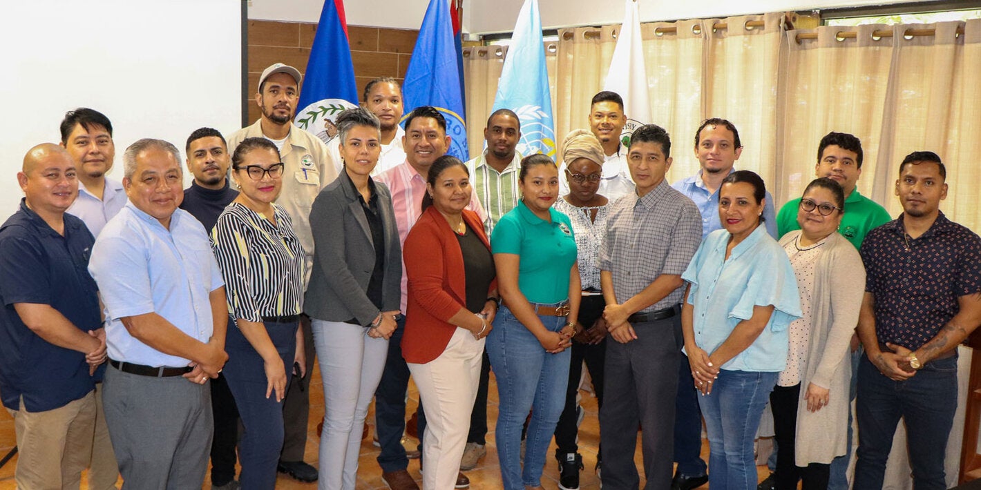 Group photo of the mentors and mentees of the Field Epidemiology Training Program in Belize