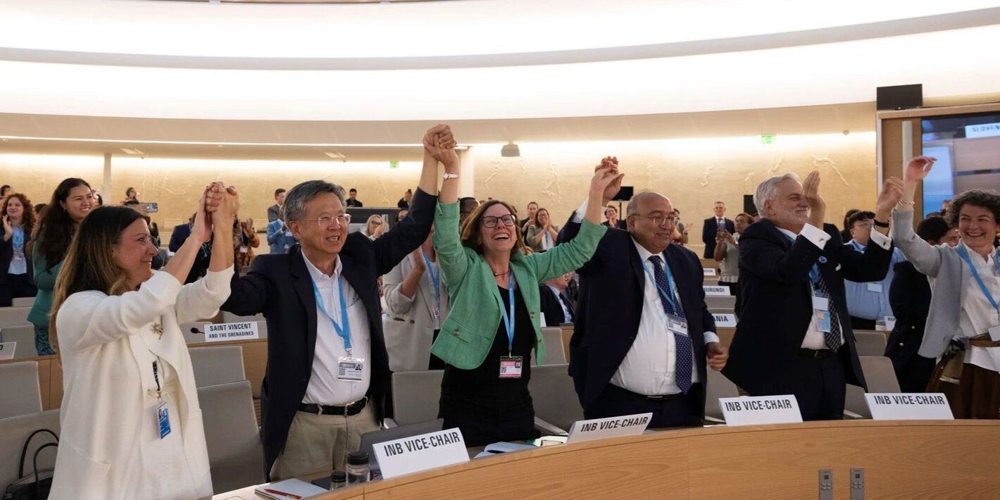 The conclusion of discussions on the Pandemic Agreement in Committee at the World Health Assembly 2025.