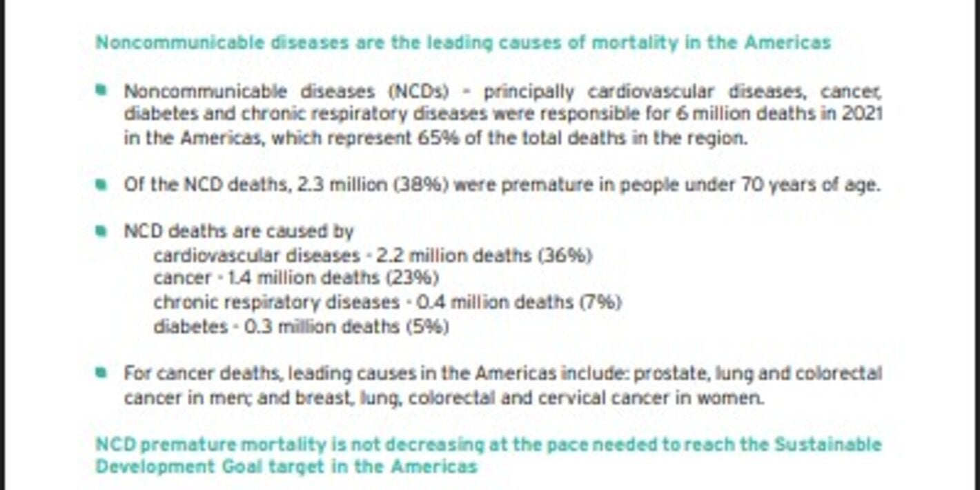 Key messages on NCD prevention and control