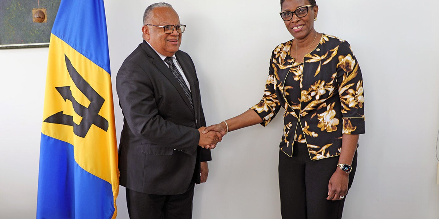 PAHO Assistant Director with Barbados Minister of Health